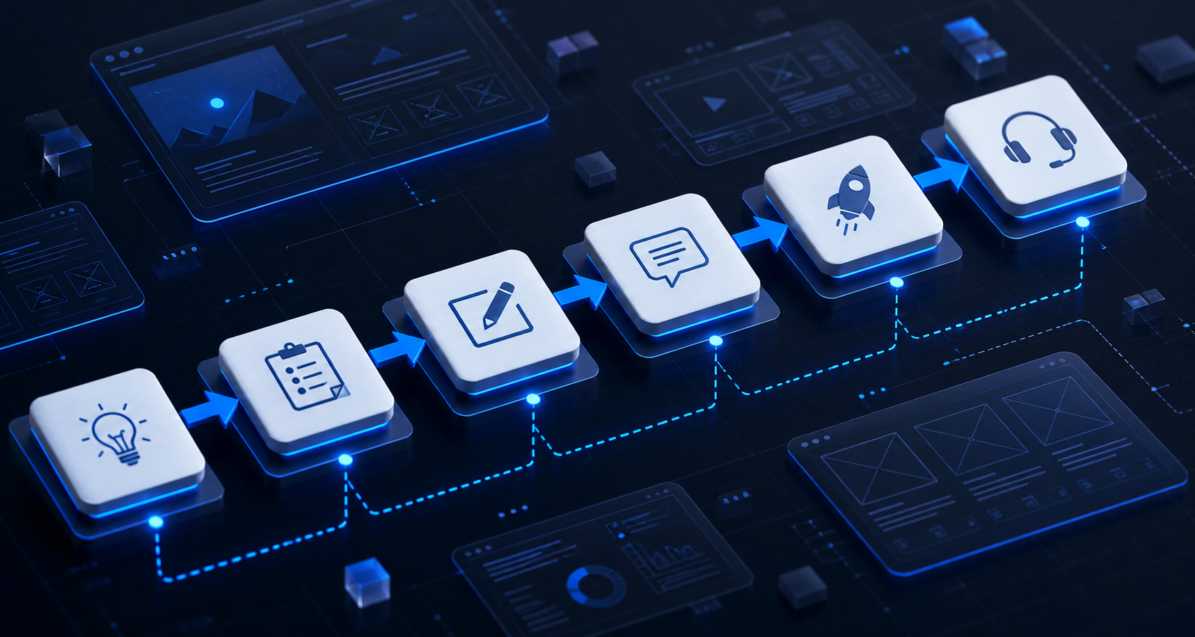 Launchstead website project roadmap from discovery to support